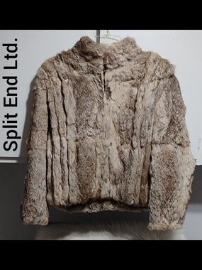 SALE! Split End Ltd Genuine Rabbit Fur Vintage Coat Sz.M